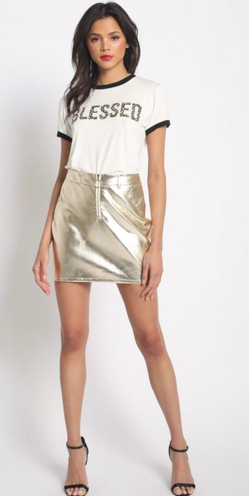 The Mischa Metallic Skirt