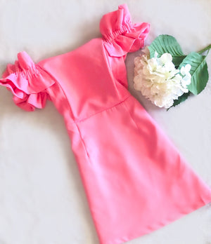 Think Pink Ruffle Dress